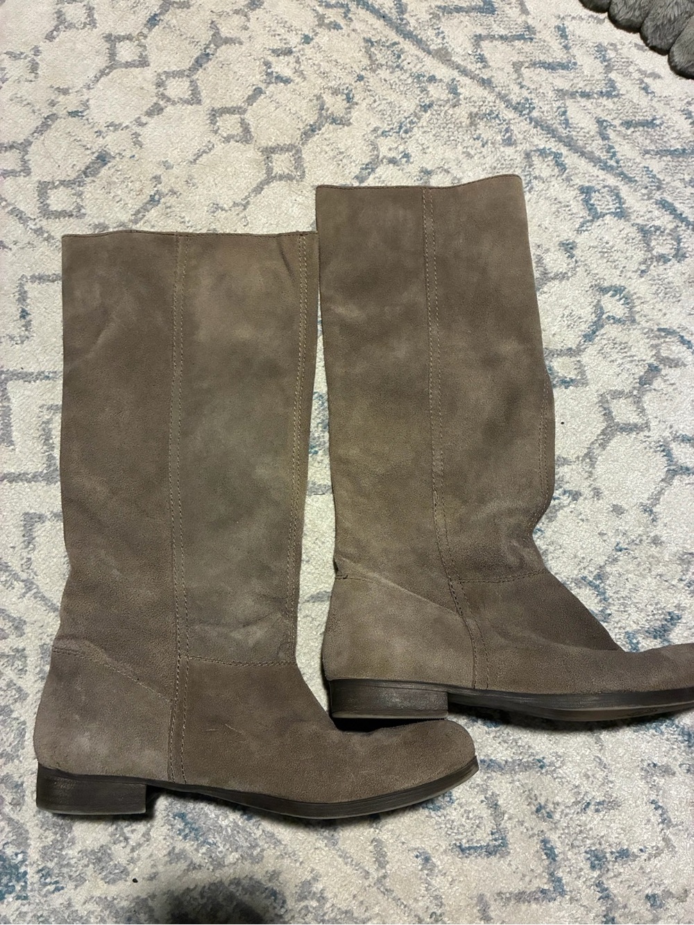 Vintage 9 west Classic Tall Suede Knee Boots - Taupe